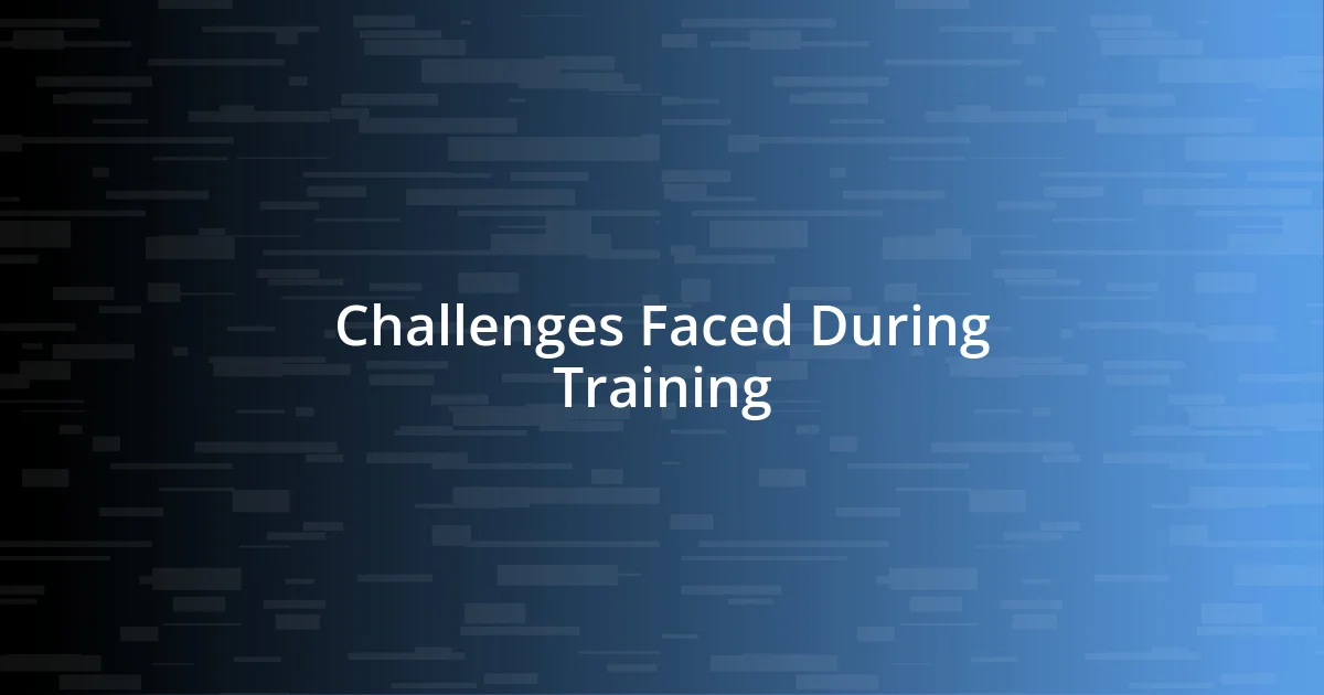 Challenges Faced During Training